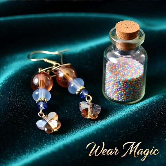 Hand Crafted Jewelry - Gypsy Spring Magic Butterfly Earrings • Sparkling Shimmer • Soft Feminine Glow